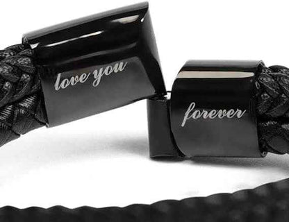 Bracciale Pelle Intrecciata Al mio Papà - Ti Voglio un Mondo di Bene.