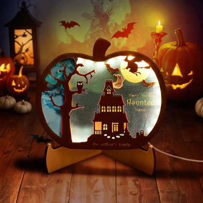 Luce Notte Decorazione Halloween Personalizzata Famiglia Lampada con Nome