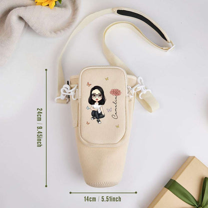 Porta Borraccia Personalizzato per Stanley 40oz Fiori di Nascita Cartoon Nome