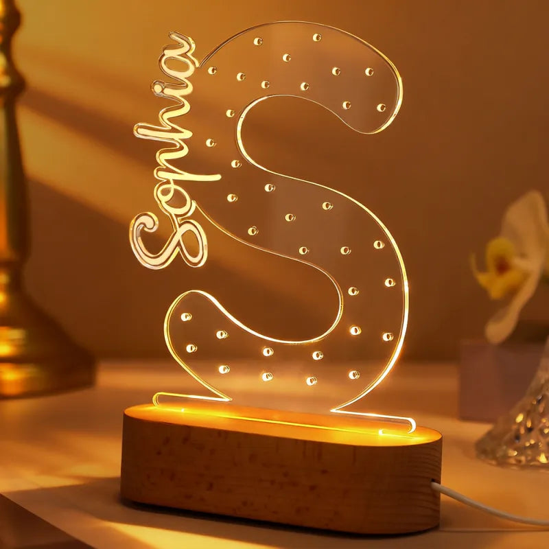 Porta Orecchini Personalizzato con Nome e Luce Notturna – Espositore per Gioielli in Acrilico – Regalo di Compleanno per Lei e per la Mamma