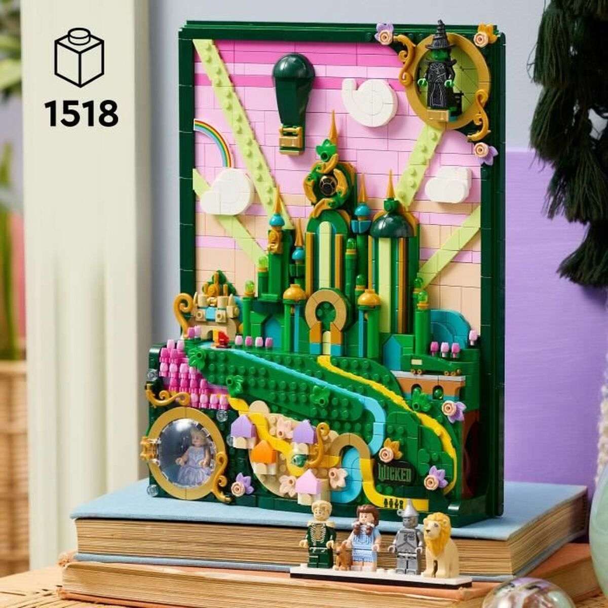 LEGO® Wicked Wall Art Città di Smeraldo 75685 – Set di Costruzione 3D da Esposizione (1518 Pezzi)