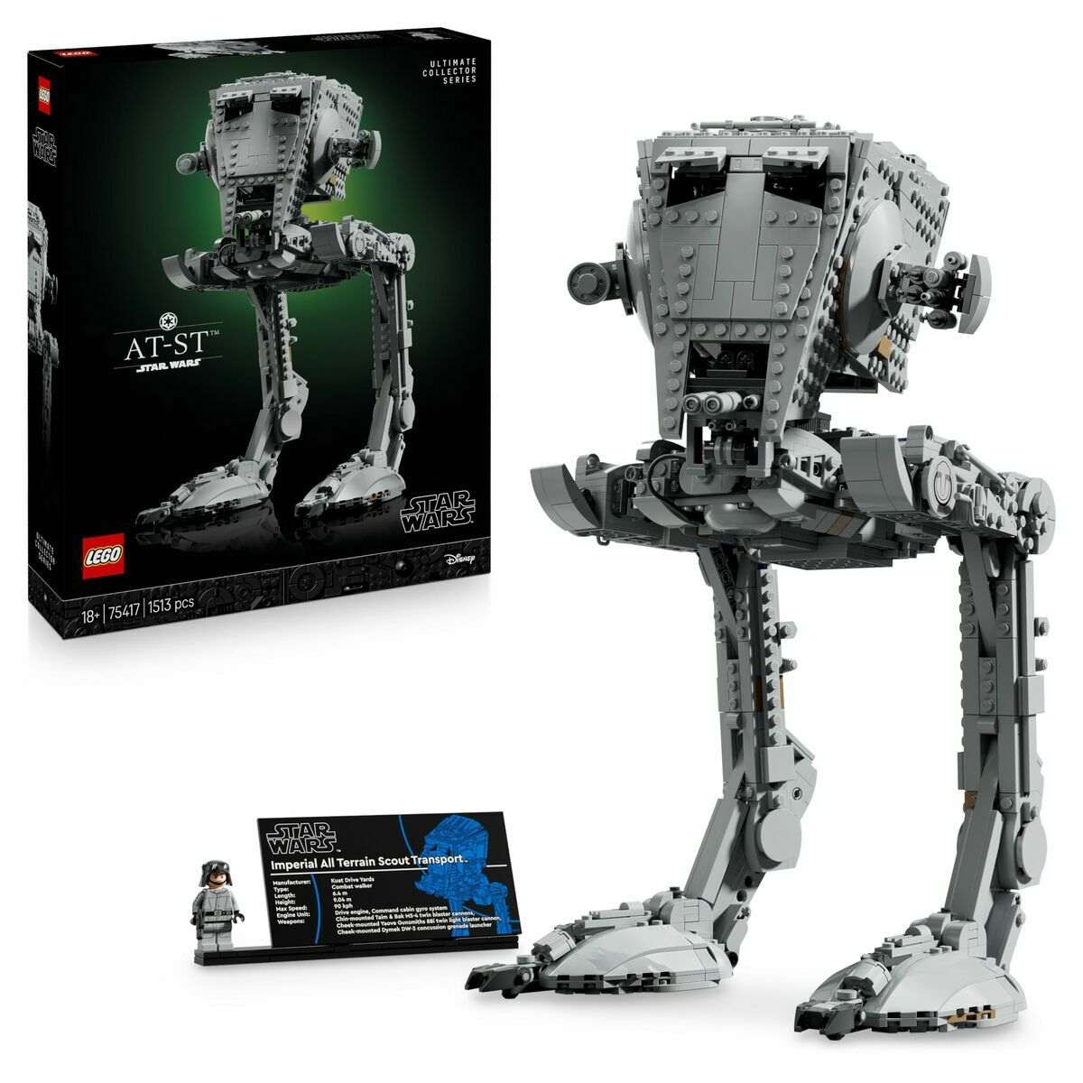 LEGO® Star Wars™ AT-ST™ 75417 – Set di Costruzione da Collezione per Adulti (1513 Pezzi)