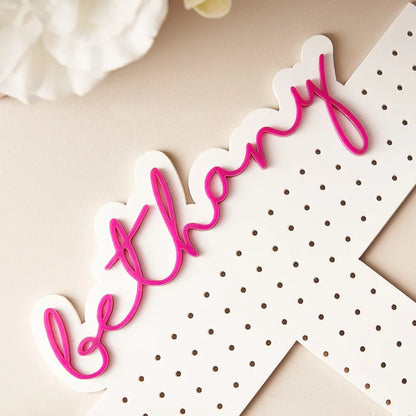 Porta Orecchini in Acrilico Personalizzato con Nome – Organizer Espositore Gioielli su Misura – Regalo per Lei e Festa della Mamma