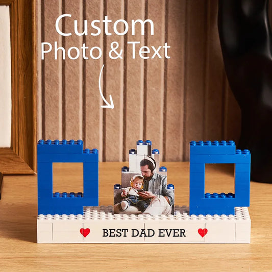 Puzzle di Mattoncini Personalizzato con Foto per Papà - Blocchi di Foto con Testo Personalizzato - Regalo per la Festa del Papà