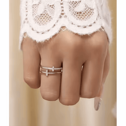 Anello da Donna in Argento Sterling 925 Per mia Mamma - Croce
