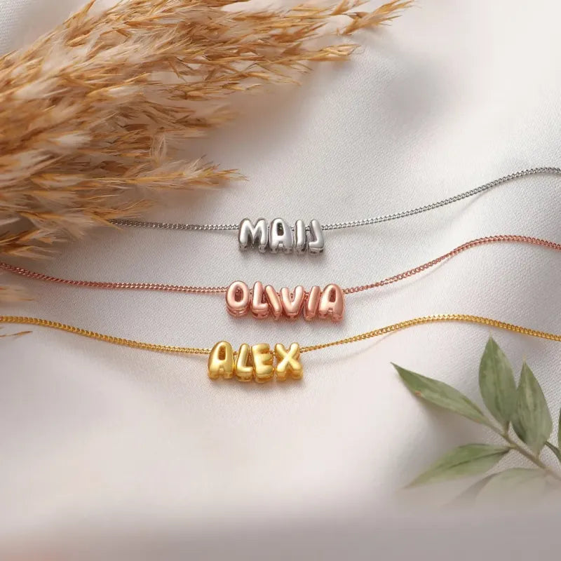 Collana con Nome "Bubble Letters" 3D personalizzato