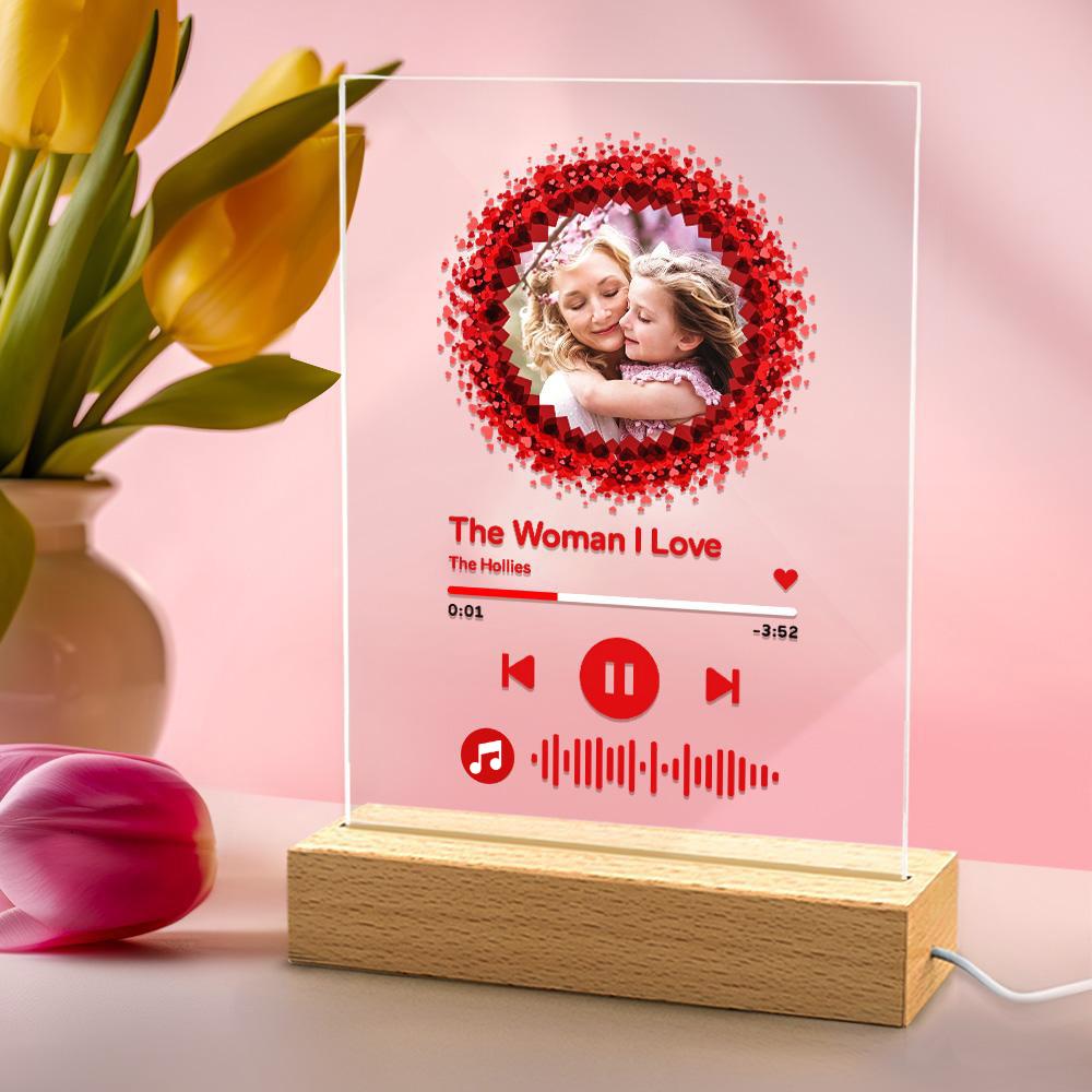 Lampada Notturna Foto e Codice Musica | Regalo Mamma Personalizzato