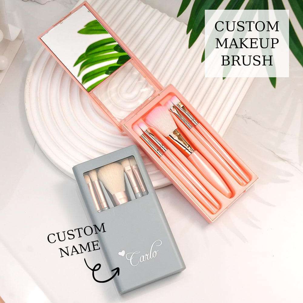 Set Pennelli Trucco Personalizzato con Incisione nome idea Regalo Beauty