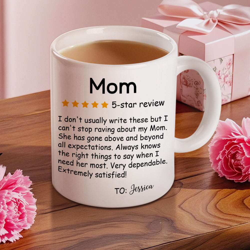 Tazza Personalizzata con Nome "Recensione 5 Stelle" Mamma