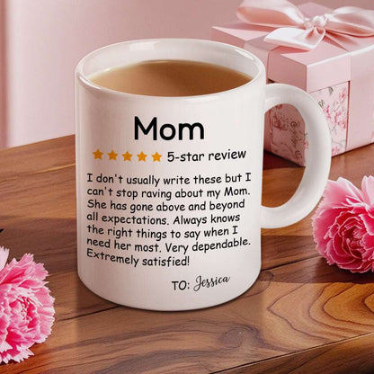 Tazza Personalizzata con Nome "Recensione 5 Stelle" Mamma