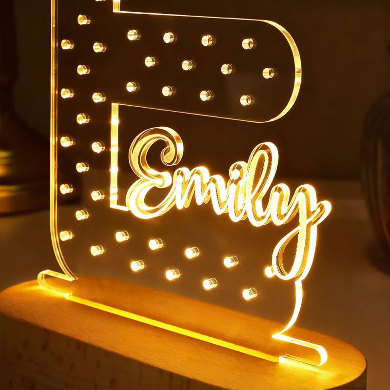 Porta Orecchini Personalizzato con Nome e Luce Notturna – Espositore per Gioielli in Acrilico – Regalo di Compleanno per Lei e per la Mamma