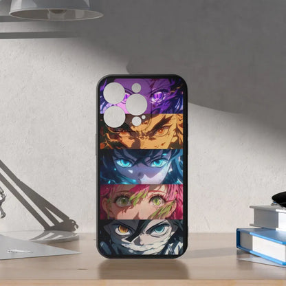 Custodia Nera iPhone 14, Pro, Max, Plus Protezione Slim Black Demon Slayer Kimetsu no yaiba