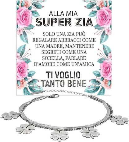 Bracciale Quadrifoglio - Super Zia