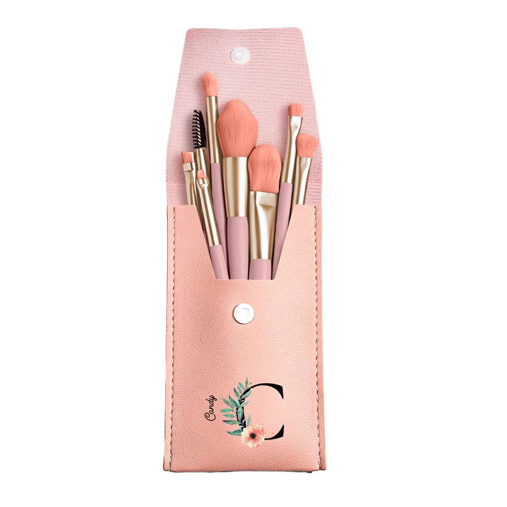 Set Pennelli Trucco con Astuccio in Pelle PU Personalizzato Regalo Donna mamma