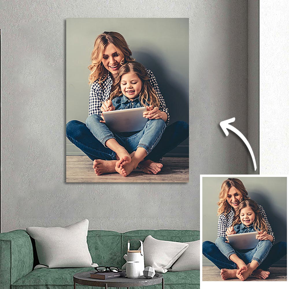 Stampa su Tela Personalizzata 30x40 cm Effetto Dipinto a Olio Senza Cornice regalo mamma