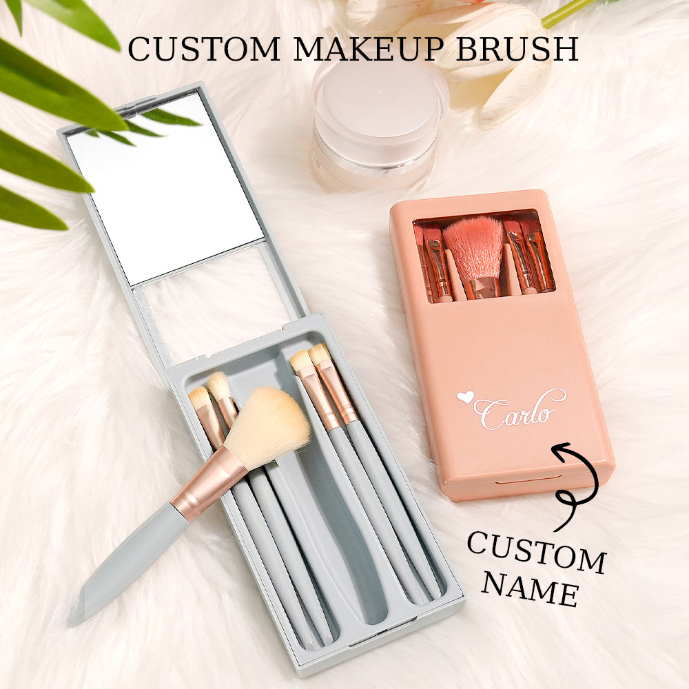 Set Pennelli Trucco Personalizzato con Incisione nome idea Regalo Beauty
