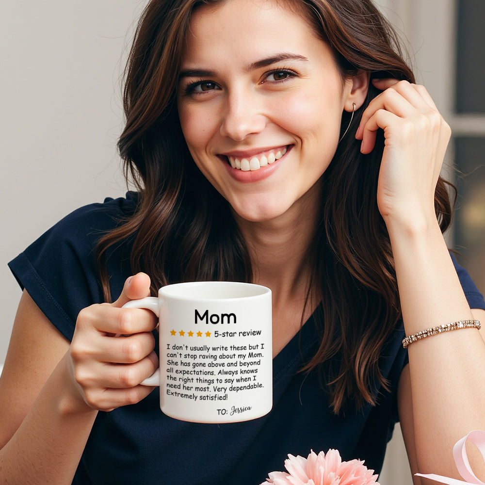 Tazza Personalizzata con Nome "Recensione 5 Stelle" Mamma