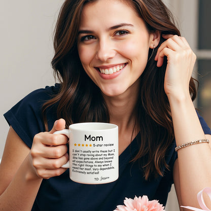 Tazza Personalizzata con Nome "Recensione 5 Stelle" Mamma