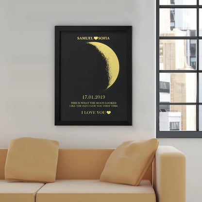 Cornice Fase Lunare Personalizzata con Nomi Regalo Coppia Lei Lui San Valentino Amore Natale Anniversario Compleanno