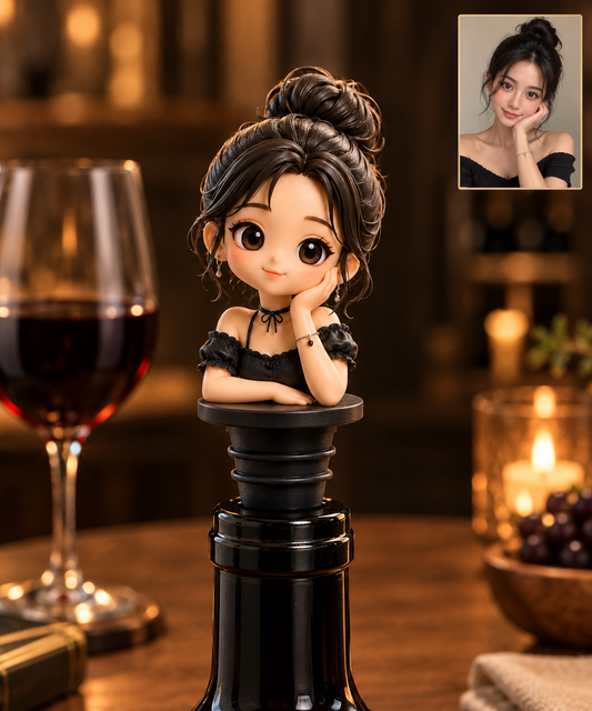 Tappo Vino 3D Personalizzato con Statuina Foto Regalo Anniversario Pet Animali
