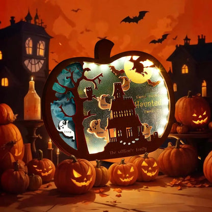 Luce Notte Decorazione Halloween Personalizzata Famiglia Lampada con Nome
