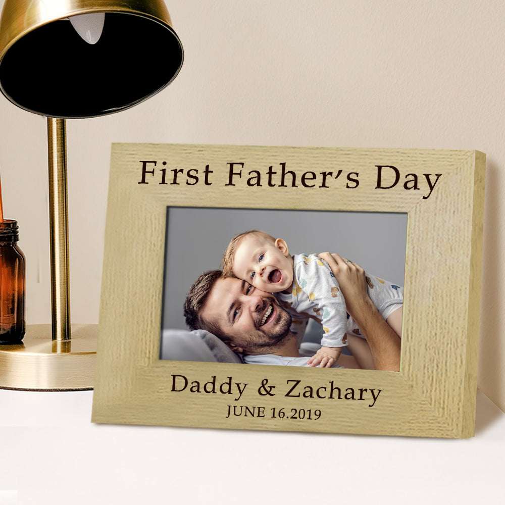 Cornice in Legno Personalizzata "Prima Festa del Papà" – Regalo Unico per Neo-Papà