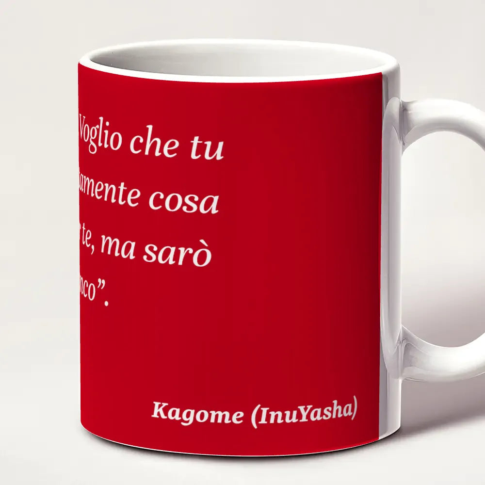 Tazza InuYasha "Filo Rosso del Destino" Citazione Kagome Mug Rossa Anime