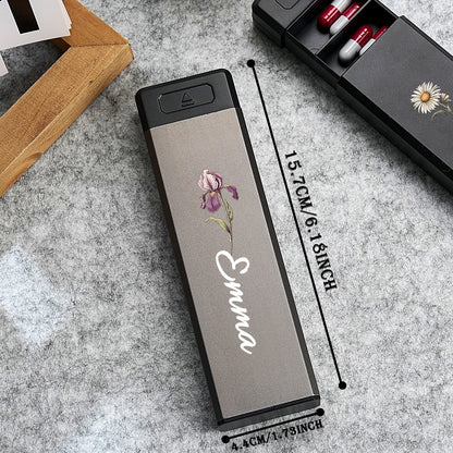 Organizer Pillole Settimanale Personalizzato Nome e Fiore Nascita idea regalo mamma nonni papà