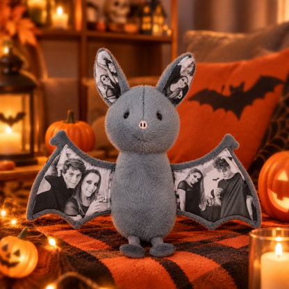 Pipistrello Peluche Personalizzato con Foto Regalo Halloween Coppia