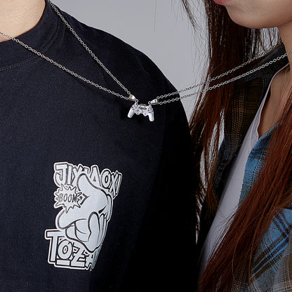 Collana Magnetica Coppia Personalizzata Iniziali Regalo Amore Gamer