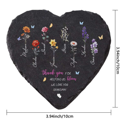 Pietra da Giardino Personalizzata Fiori di Nascita Regalo Mamma Nonna