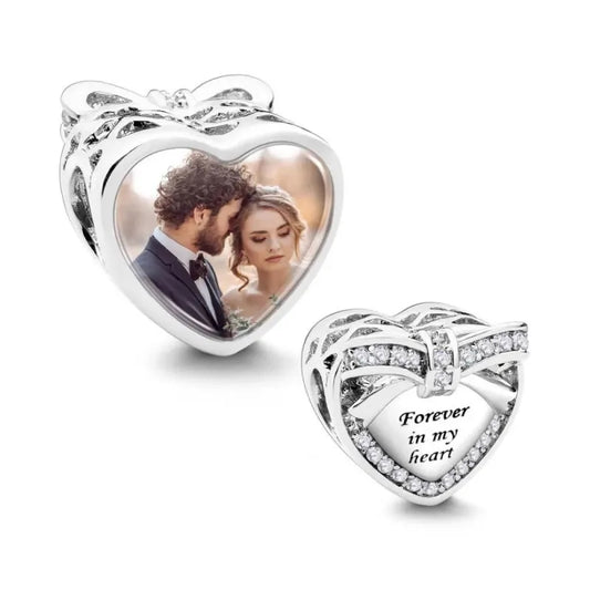 Charm Farfalla Personalizzato con Foto e Incisione Ciondolo Donna