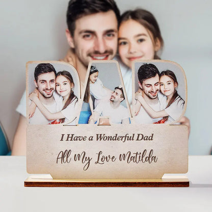 Targa in legno personalizzata per papà con foto