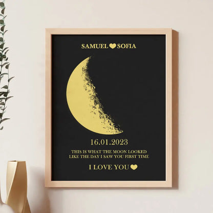 Cornice Fase Lunare Personalizzata con Nomi Regalo Coppia Lei Lui San Valentino Amore Natale Anniversario Compleanno
