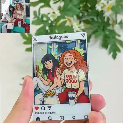 Magnete Glitter Personalizzato Cartoon Acrilico INS Style regalo lui lei mamma papà nonni