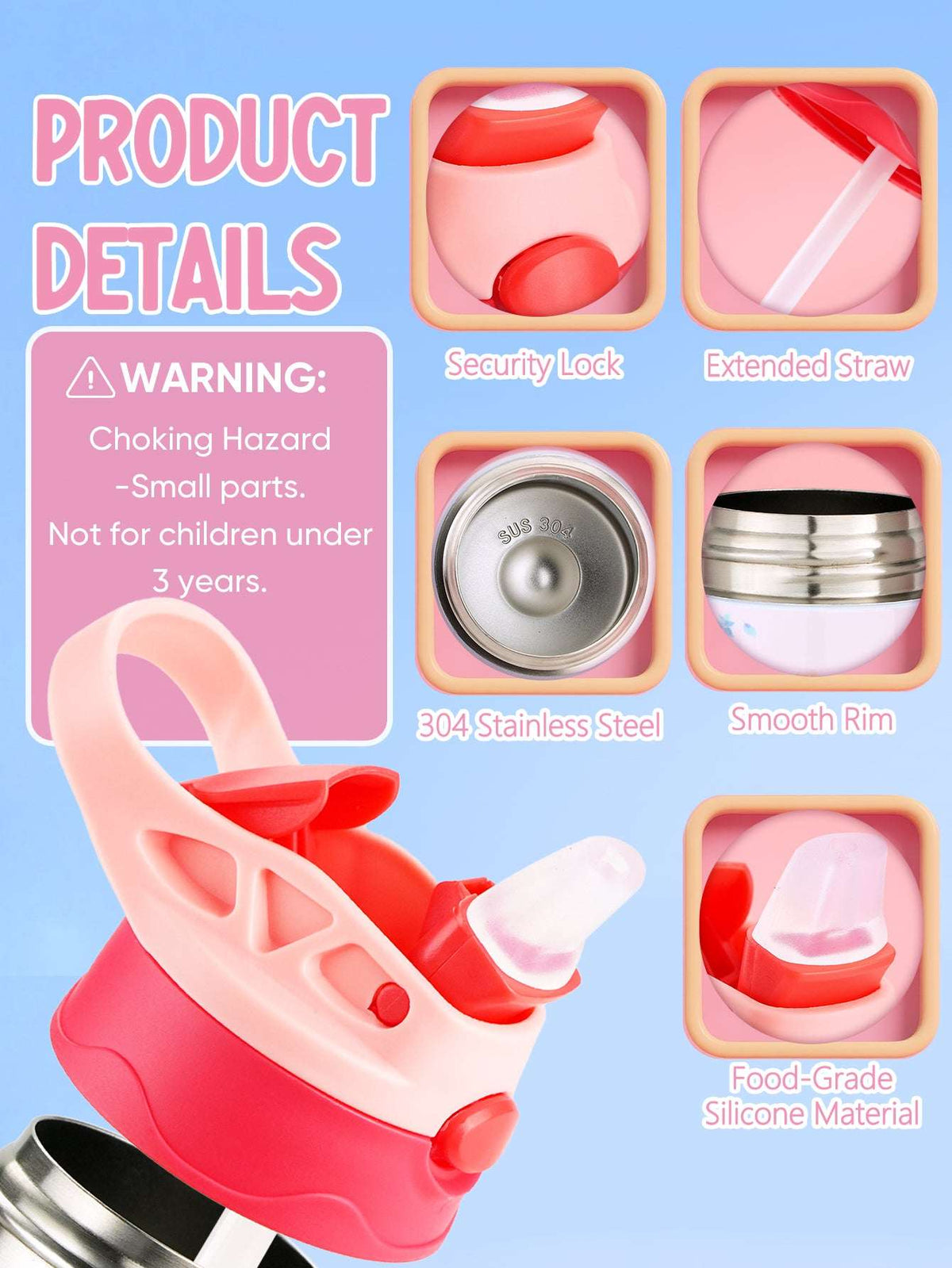 Tazza Termica Trattore Personalizzata con Nome Regalo Bambini Acciaio