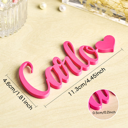 Nome Stampa Personalizzata in 3D con Cuore Decorazione Scrivania