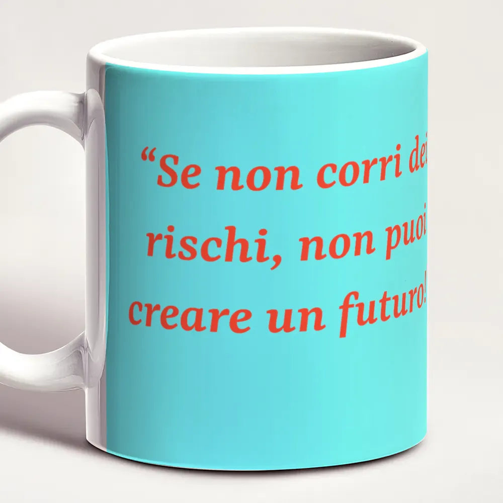 Tazza One Piece Luffy Turchese & Rossa Mug Citazione "Crea il Futuro"