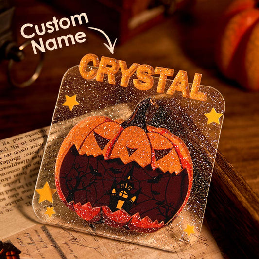 Magnete da Frigorifero Personalizzato Halloween con Nome Decorazione Casa Zucca