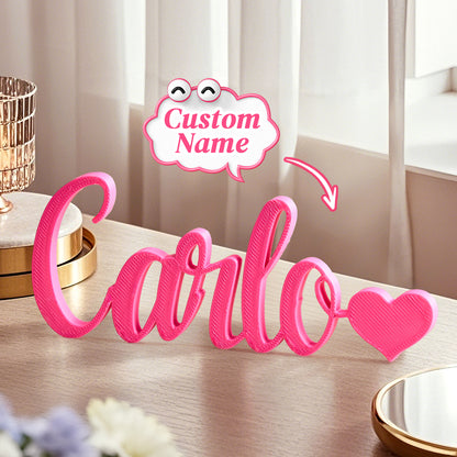 Nome Stampa Personalizzata in 3D con Cuore Decorazione Scrivania
