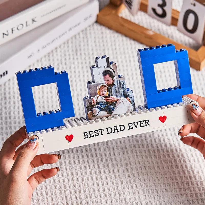 Puzzle di Mattoncini Personalizzato con Foto per Papà - Blocchi di Foto con Testo Personalizzato - Regalo per la Festa del Papà