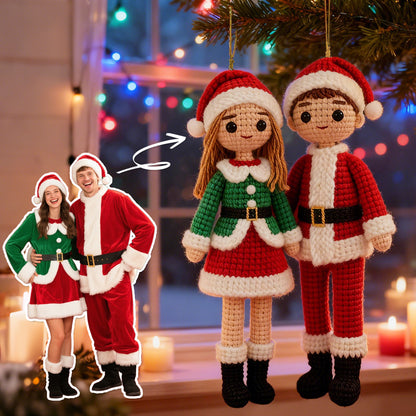 Bambole Uncinetto Coppia Personalizzate Foto Regalo Natale Unico