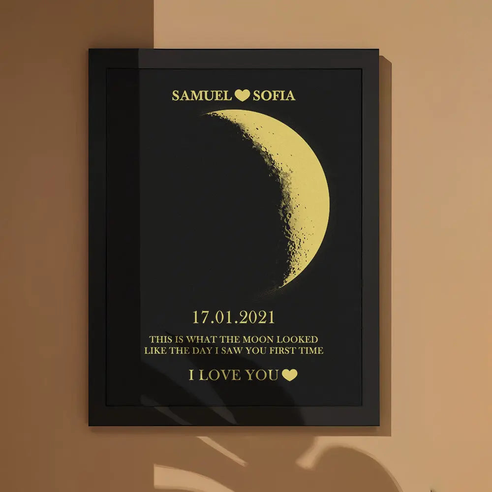 Cornice Fase Lunare Personalizzata con Nomi Regalo Coppia Lei Lui San Valentino Amore Natale Anniversario Compleanno