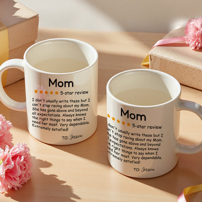 Tazza Personalizzata con Nome "Recensione 5 Stelle" Mamma