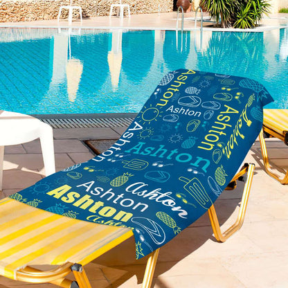 Telo Mare Divertente Personalizzato con Nome Asciugamano Pool Party