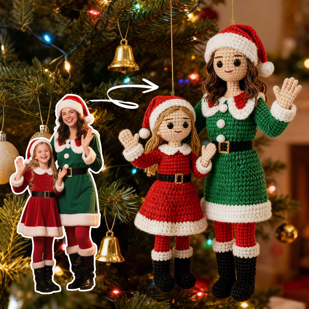 Bambole Uncinetto Coppia Personalizzate Foto Regalo Natale Unico