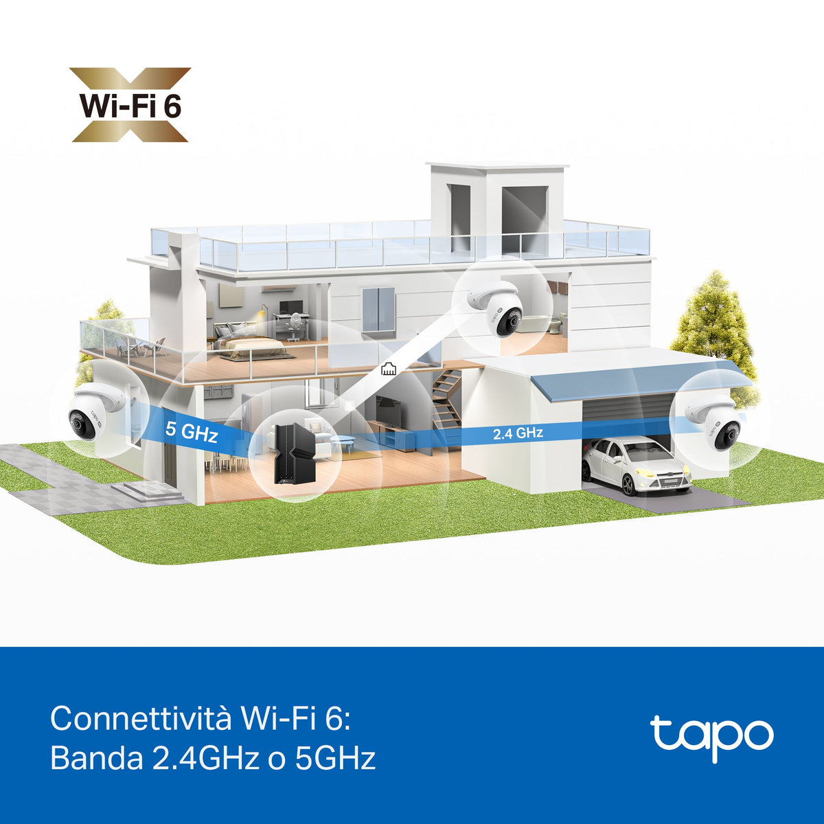 Tapo C560WS Telecamera WiFi Esterno 4K 8MP, Starlight, 360° PTZ, Starlight