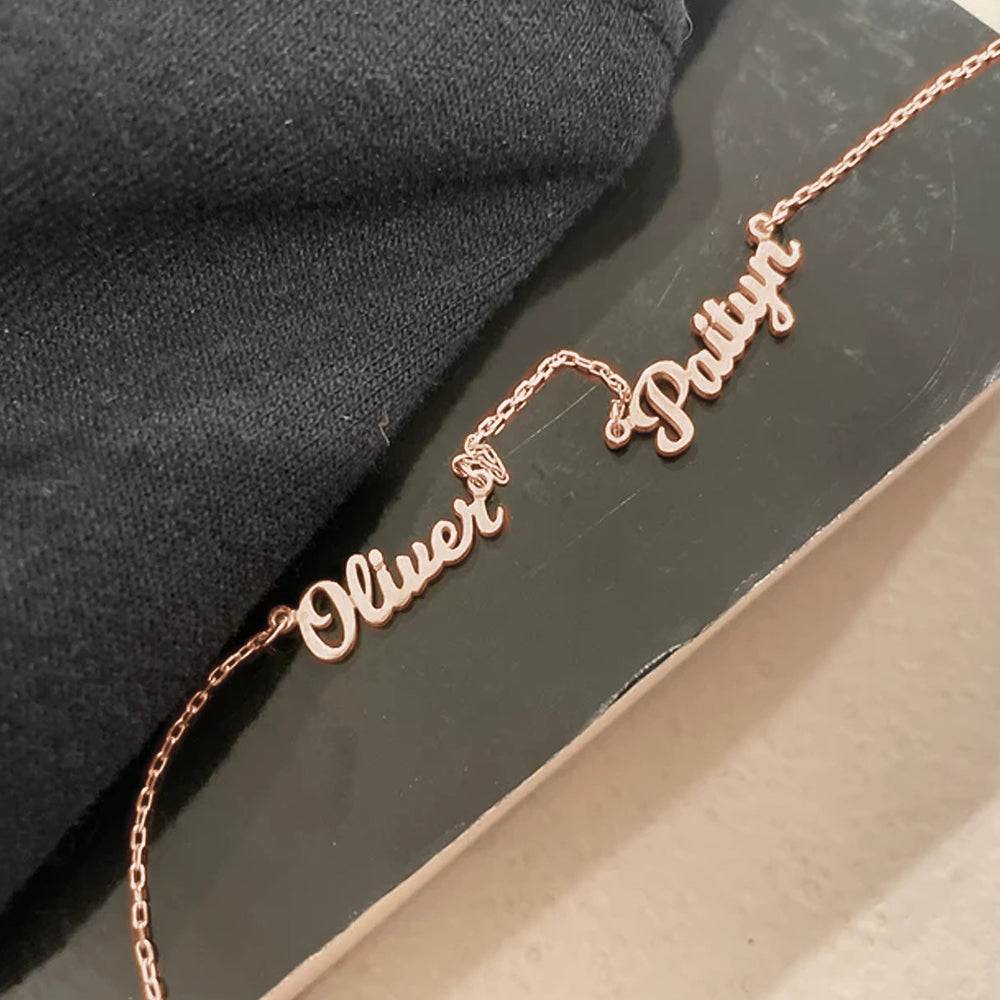 Collana Personalizzata con 2-4 Nomi Famiglia in Argento S925