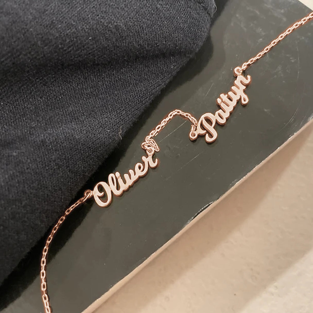 Collana Personalizzata con 2-4 Nomi Famiglia in Argento S925