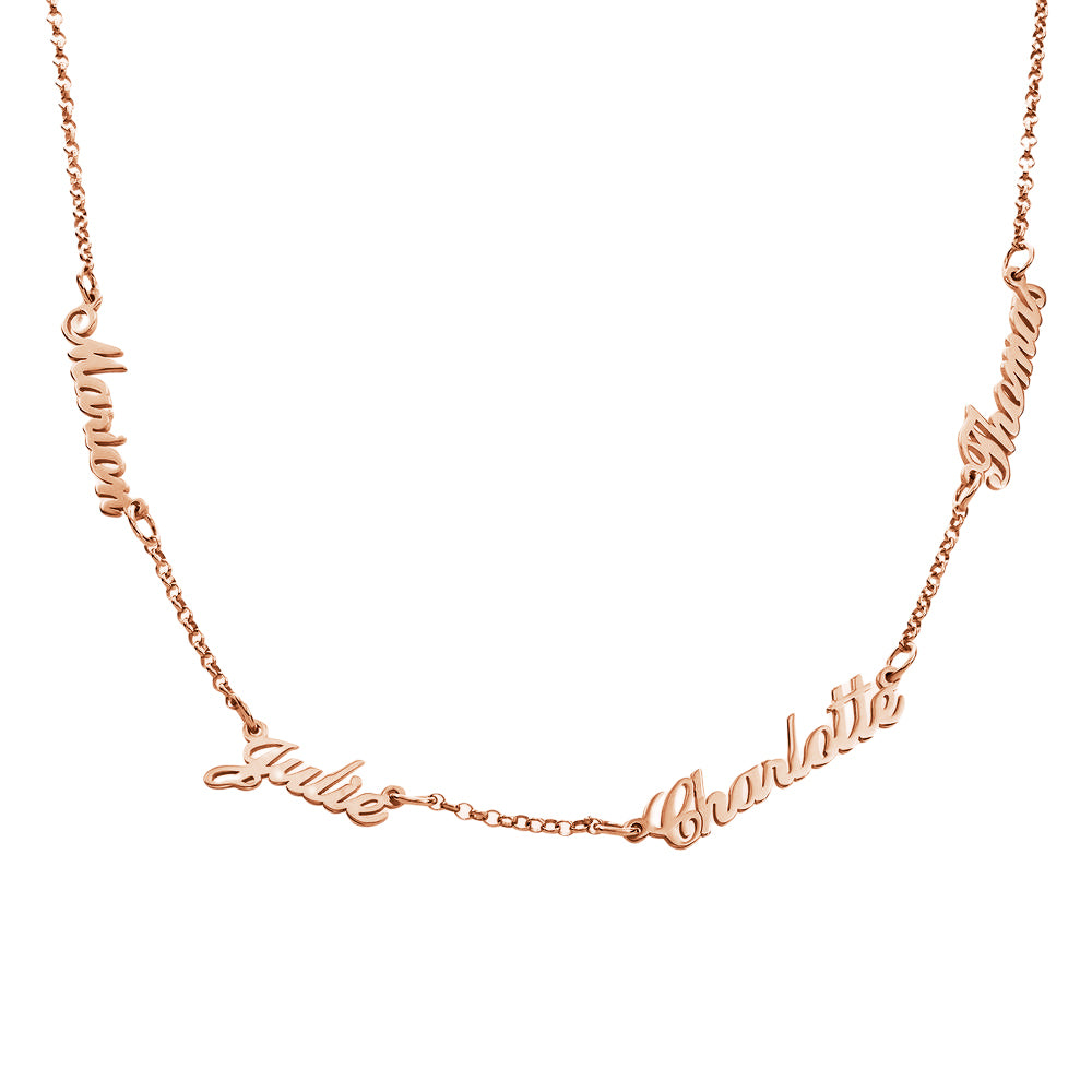Collana Personalizzata con 2-4 Nomi Famiglia in Argento S925